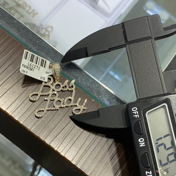 Custom 10k Gold Real Diamond BOSS LADY Charm SALE - Picture 4 of 5